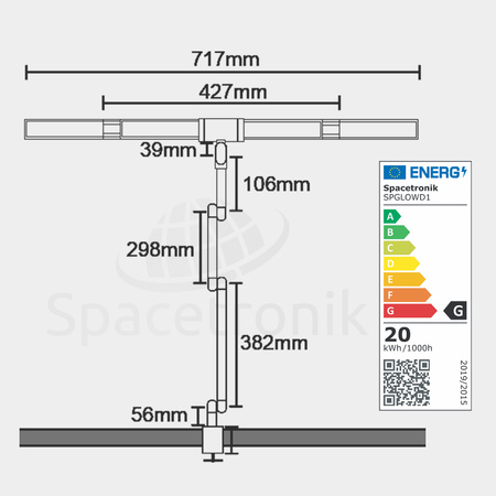 LED stolová lampa na kreslenie bez tieňov Glow D1