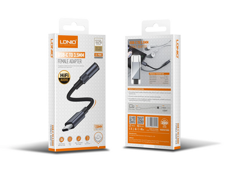 Adaptér USB-C na Jack 3,5 mm s DAC sivý