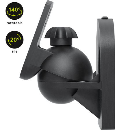 Speaker wall mount 35kg Goobay black x2