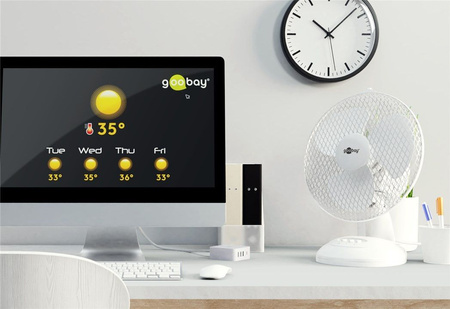 Stolný ventilátor 9" Goobay 30W WHITE