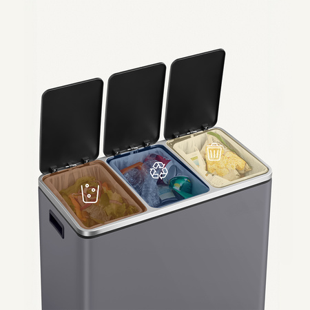 Funky Trash Can Gray Black Spacetronik Potrójny