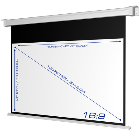 Elektryczny Ekran Projekcyjny Ścienny 120" 16:9