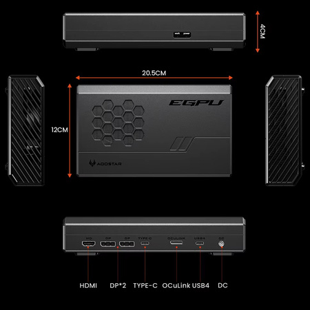 Stacja dokująca eGPU Radeon RX 7600XT Aoostar XG76XT