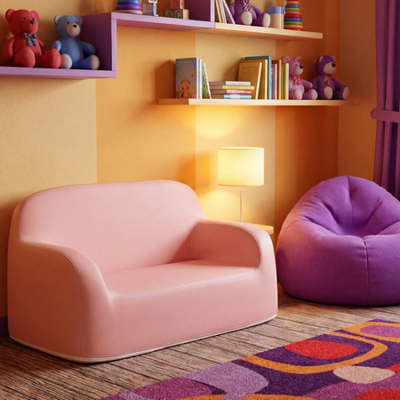 Zestaw mebli dziecięcych Spacetronik – stolik SPEX201 i sofa SPC-XD-24 różowy