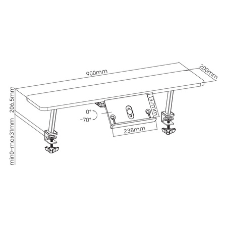 Spacetronik SPB-113WW 90 desk extension unit