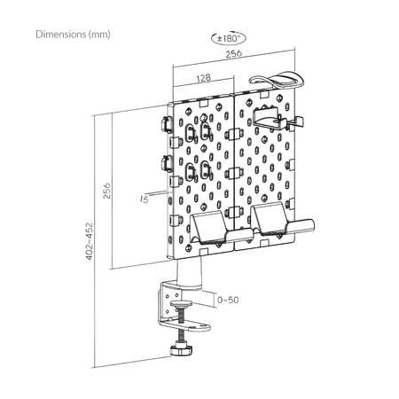 Perforovaná deska na příslušenství Holdee SPB-150R, červená/černá