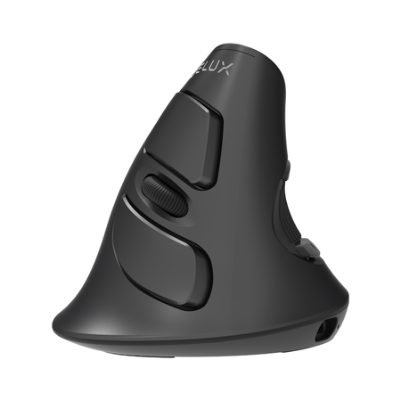 Ergonomická myš Delux M618G DB v čiernej bezprašnej farbe