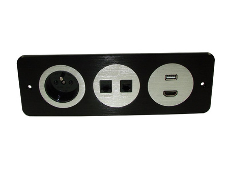Media Port SP171 1x230V,RJ45,RJ11,USB,HDMI czarny