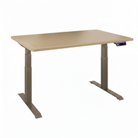 Biurko regulowane Vegard elektryczne dwusilnikowe MDF beżowo-złote
