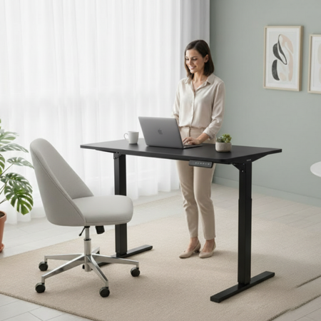 Biurko Elektryczne 100x60 Czarne SPEO125BB Regulowane z Pamięcią