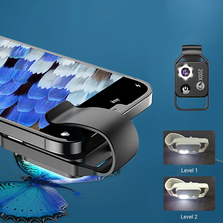 Objektiv digitálního mikroskopu pro telefon 200x LED