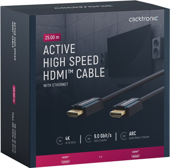 CLICKTRONIC Aktives HDMI 2.0 4K 60Hz 25m Kabel
