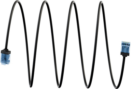 LAN Patchkabel CAT 6A EXTRA FLEX schwarz 0,15m