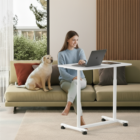 Regulowany stolik na kółkach Buddy 04 biały