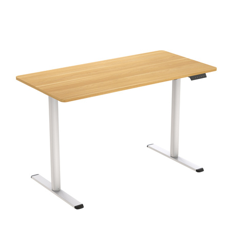 Spacetronik Moris SPE-O121 120x60 electric desk, White frame, Light wood top