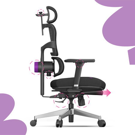 Ergonomiczny fotel Spacetronik LUMBO 44 Czarny