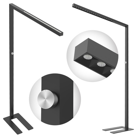 Lampa podłogowa biurowa LED GLOW D22 80W Czarna