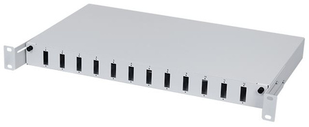 Schaltschrank 19" 1U 12xSC Duplex Grau Fest