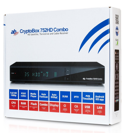 CryptoBox AB 752HD COMBO DVB-S2/T2/C CI/CI+ H.265