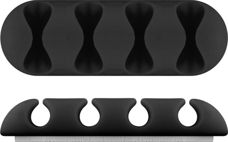 Organizer kabli klej 3M czarny na 4 kable Goobay