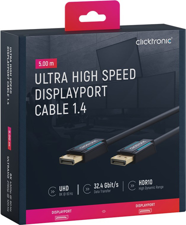 CLICKTRONIC DisplayPort DP - DP 1.4 8K kábel 5 m