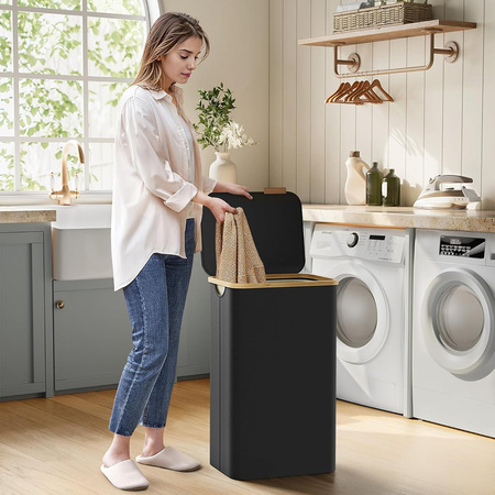 Kosz na pranie 90L 1 komorowy czarny