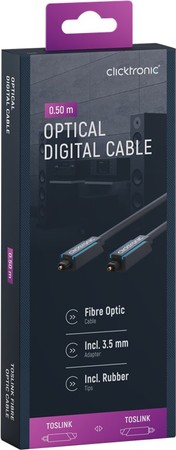 CLICKTRONIC Toslink optical cable + ad. jack 05m