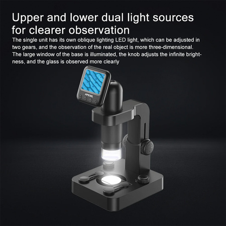 Digital microscope with 2MP RGB 20-100x LED screen