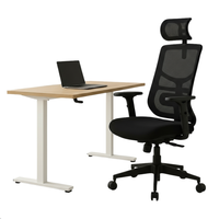 Zestaw ergonomiczny biurko manualne SPE-O113 100×60 + krzesło LUMBO 33