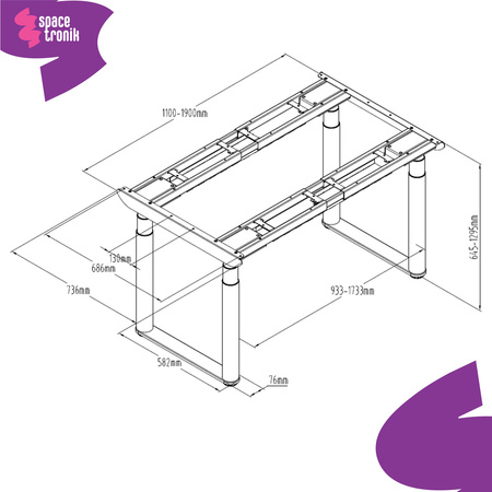 Elektryczny stelaż biurka 300kg Spacetronik SPE437
