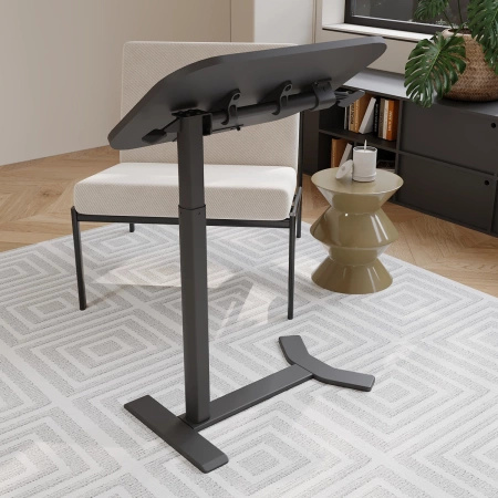 Zestaw wypoczynkowy fotel elektryczny Spacetronik Flax 04M niebieski + stolik regulowany