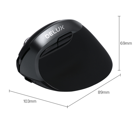 Mysz pionowa Delux M618 MINI szara, bezprzewodowa