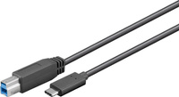 USB-C - USB Typ B 3.0 Kabel Goobay schwarz 1m