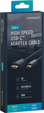 CLICKTRONIC USB-C - HDMI 2.0 4K 60Hz 2m Kabel