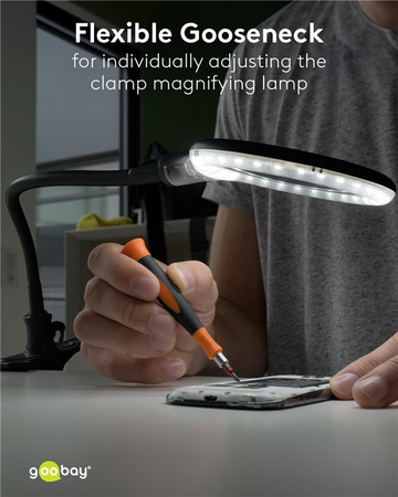 Cosmetic LUPA lamp 6W 480lm 175x Goobay clip