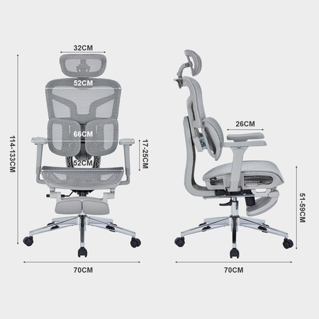 Regulowany Fotel biurowy 4D SPRINGO-01 Szary