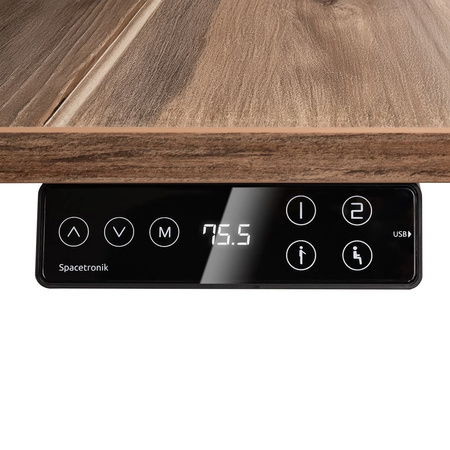 Biurko elektryczne Spacetronik SPE-152B czarne 150×75 Brąz Rustic
