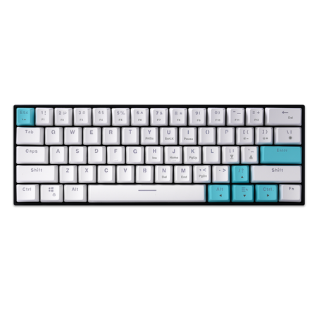 Delux KM36 RGB weiß und blau verkabelte mechanische Tastatur