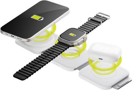 Goobay 15W faltbares 3-in-1 USB-C induktives Ladegerät