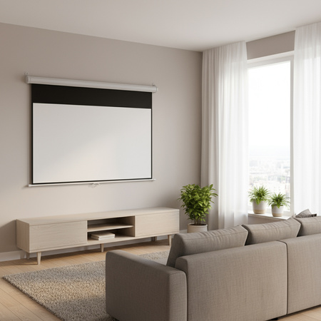 Ekran projekcyjny zwijany ręcznie 84" 16:9 biały