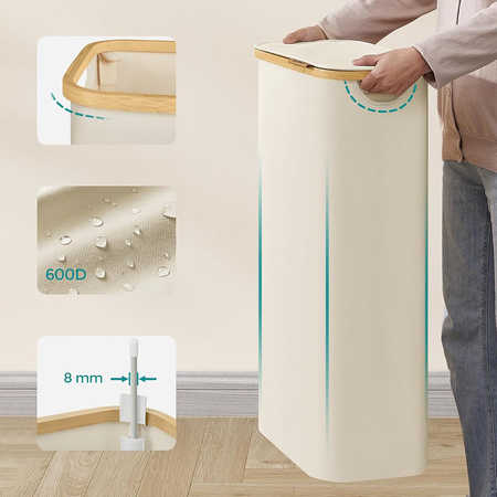 Kosz na pranie 65L 1 komorowy biały