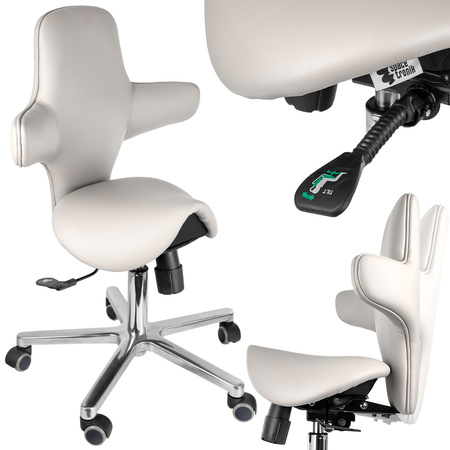 Ergonomiczny hoker regulowany SELLA biały