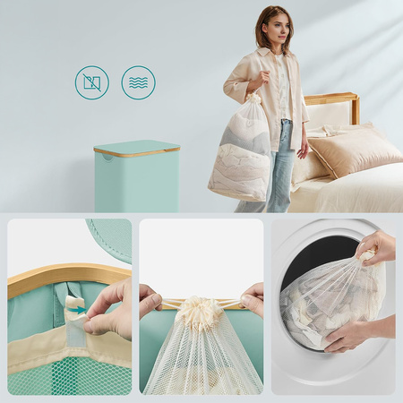 Kosz na pranie 90L 1 komorowy miętowy