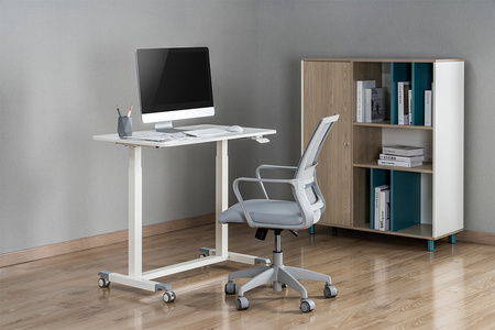 Adjustable table on wheels Buddy 04 white