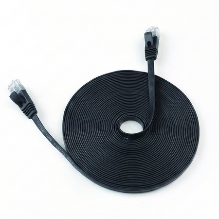 CAT 6A płaski kabel sieciowy U/UTP czarny 10M