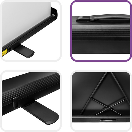 Ekran Projekcyjny Podłogowy Rozwijany 120" 4k 16:9