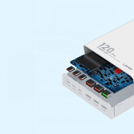 Ładowarka 120W 6 portów USB A i C Ldnio Q605 black