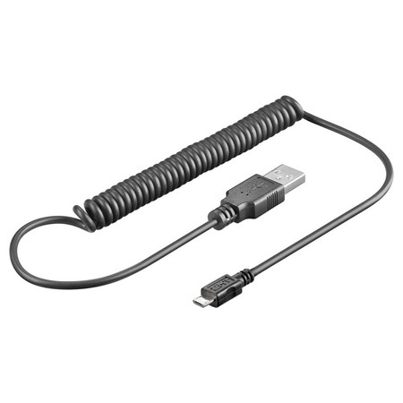 Špirálový kábel USB - microUSB 40-100 cm Goobay