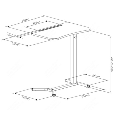 Stolik regulowany Spacetronik Buddy 19 Czarny