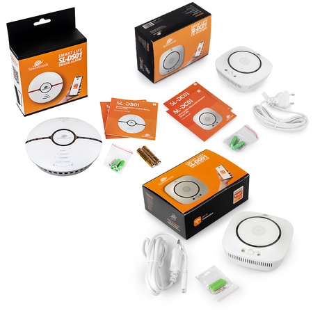 Czujnik 3x dymu gazu czadu zestaw Tuya SL-DZ-CDG01